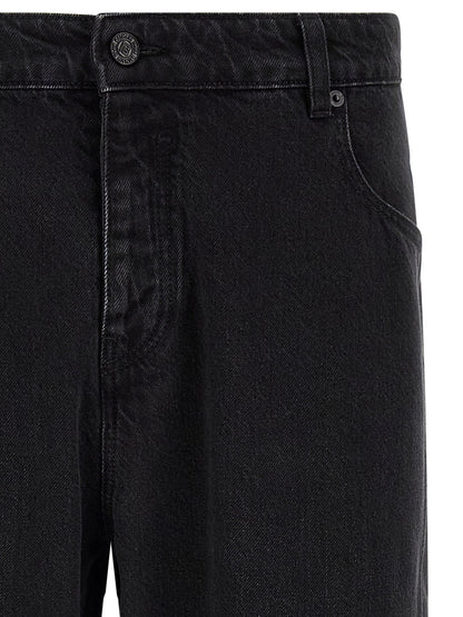 Balmain Black Straight-Leg Denim Jeans — Black