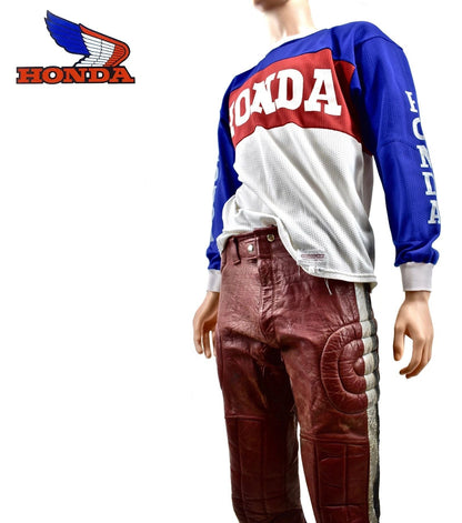 Hondaline Honda Motocross Motorcycle Red Leather MX Racing Pants 34