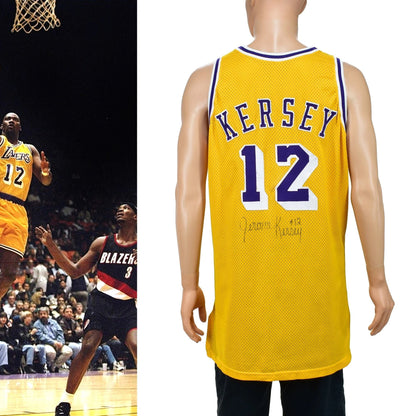 LA Lakers Jerome Kersey Game Worn & Auto'd Champion Jersey
