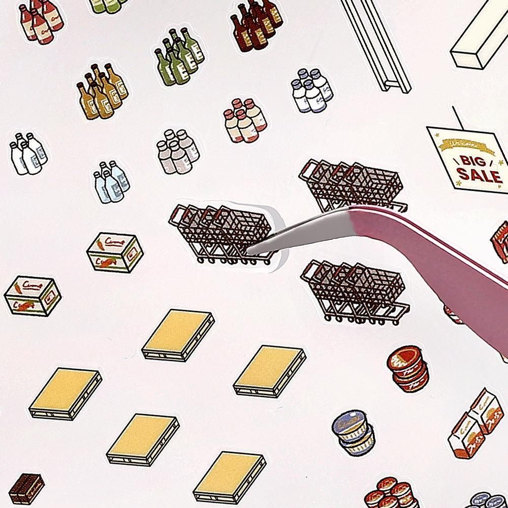 BGM Deco 2.5D Sticker - Diorama - Supermarket