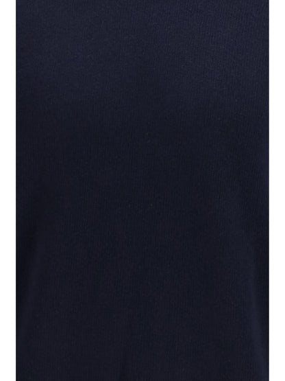 Brooksfield Fleece Wool Crewneck Sweater — Navy