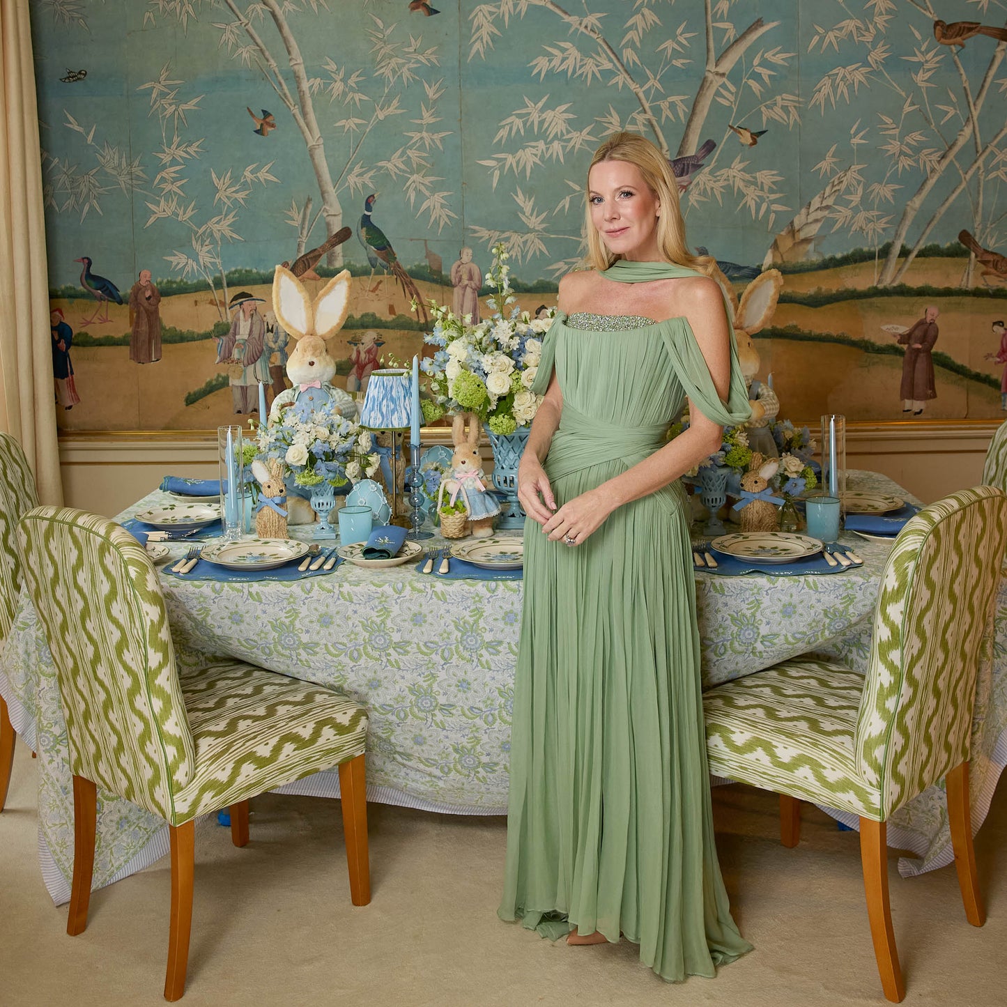 Green & Blue Cosima Tablecloth
