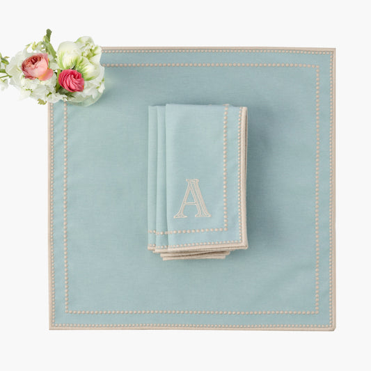 Duck Egg Blue & Sand Mariana Napkins (Set of 4)