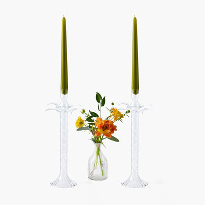 Palm Tree Glass Candle Holders (Pair)