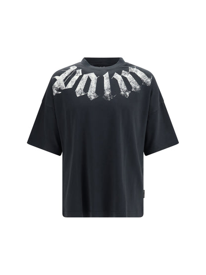 Palm Angels Big Neck Logo Print T-Shirt — Black