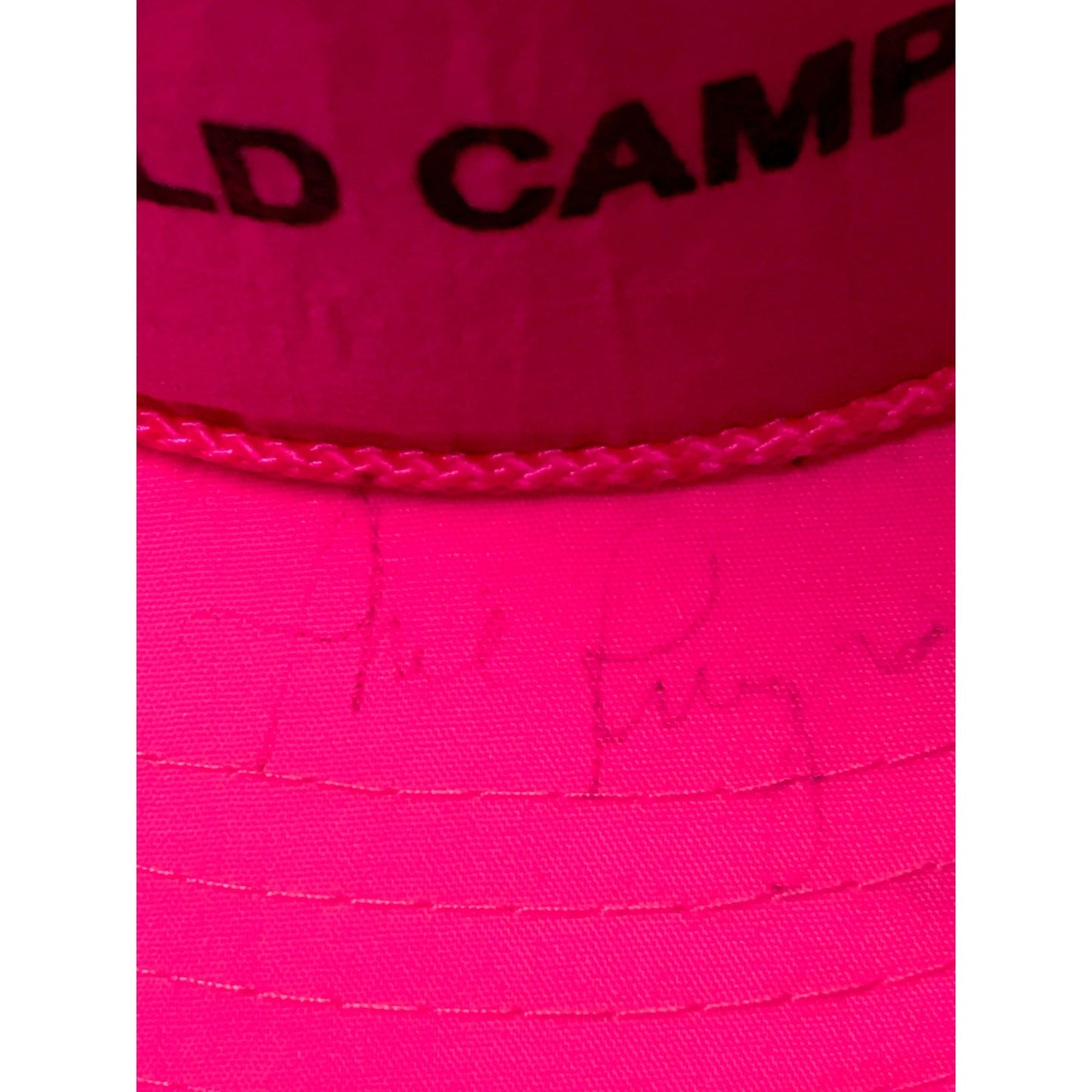 1990s Phil Knight Signed Nike World Campus Neon Pink Snapback Hat