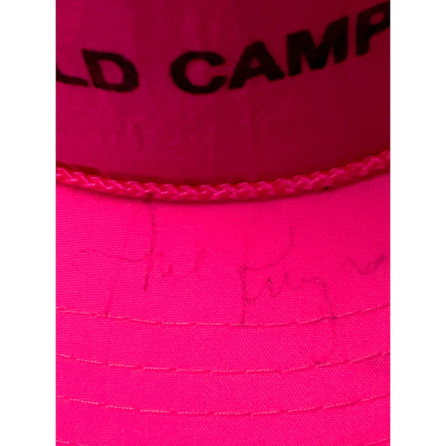 1990s Phil Knight Signed Nike World Campus Neon Pink Snapback Hat