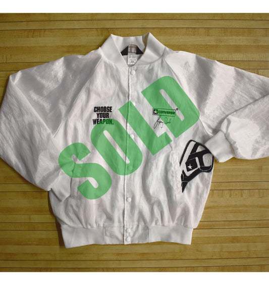 Bootleg Custom Larry Bird Converse Weapon 80's Shiny Nylon Jacket