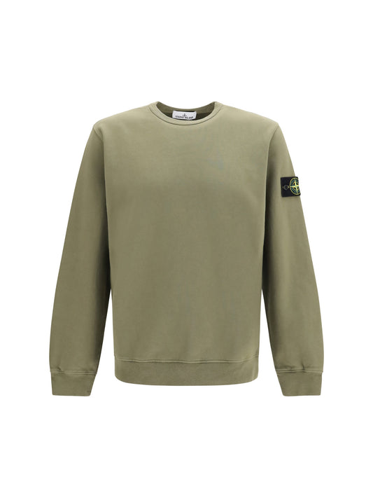 Stone Island Crewneck Cotton Sweatshirt — Green