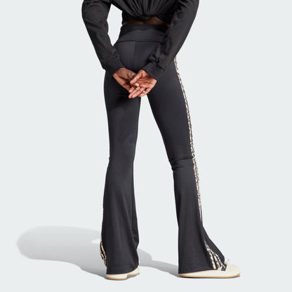 Women's adidas adidas Originals Leopard Luxe 3-Stripes Infill Flared Leggings