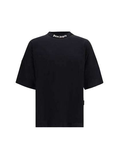 Palm Angels Logo-Print Crew Neck T-Shirt — Black