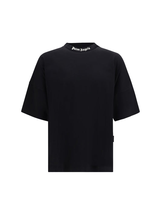 Palm Angels Logo-Print Crew Neck T-Shirt — Black