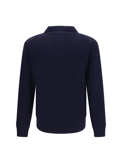 Brooksfield Virgin Wool Shawl Collar Cardigan — Navy
