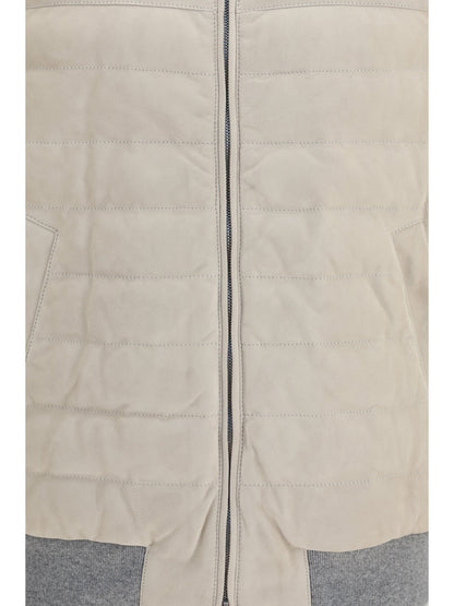 Brunello Cucinelli Padded Quilted Vest — White