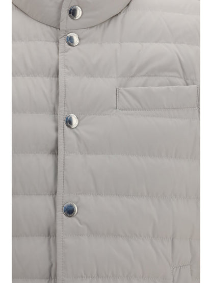 Brunello Cucinelli Padded Quilted Gilet — Gray