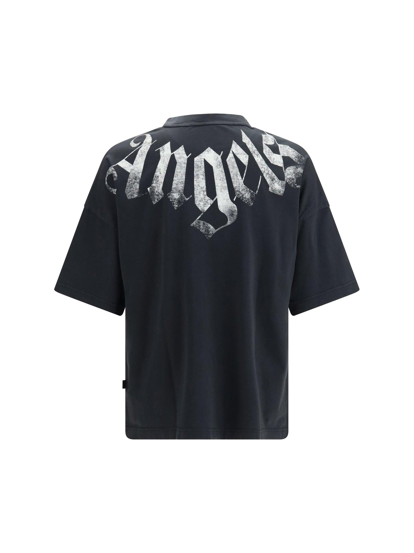 Palm Angels Big Neck Logo Print T-Shirt — Black
