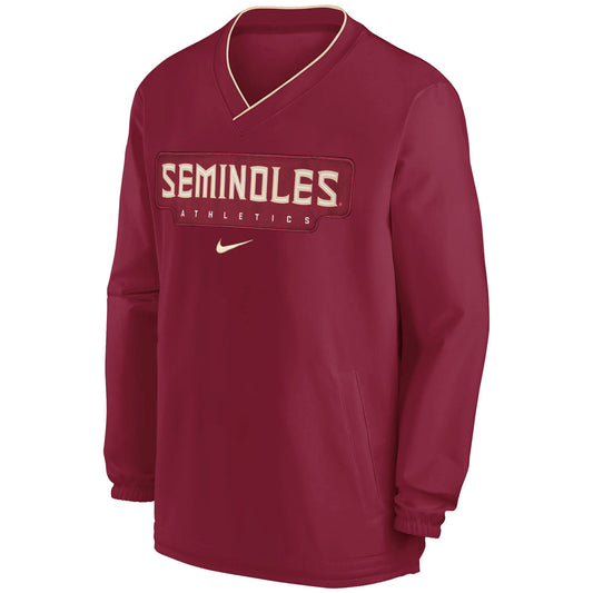 Nike Men's Seminoles Athletics V-neck Pullover Windshirt - Garnet