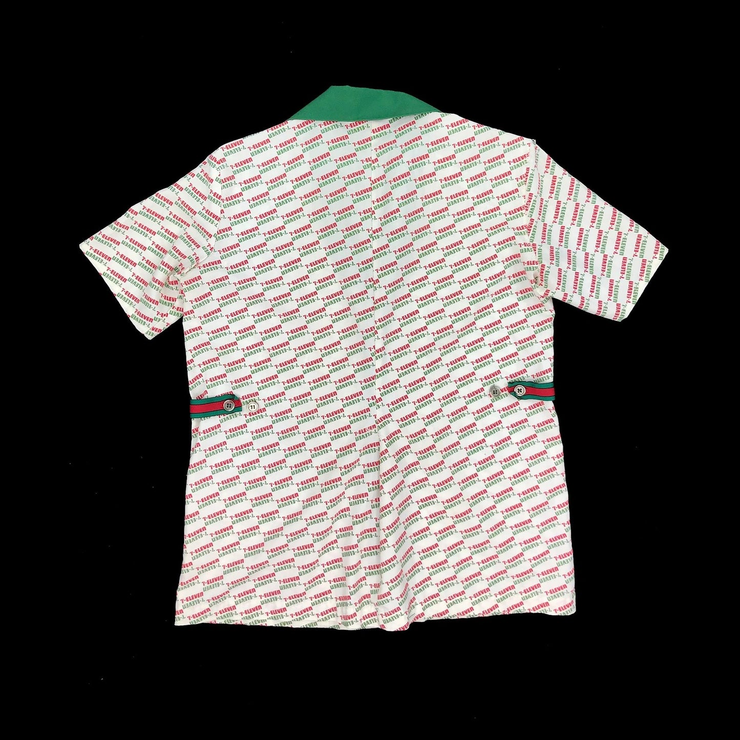 7 Eleven Full Zip 80's Employee Uniform AOP Gucci Stripe Shirt