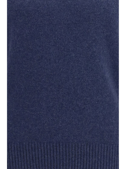 Brooksfield Cashmere Crewneck Sweater — Blue