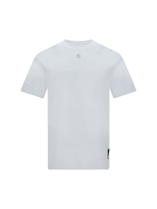 Fendi Logo-Embroidered Cotton T-Shirt — White