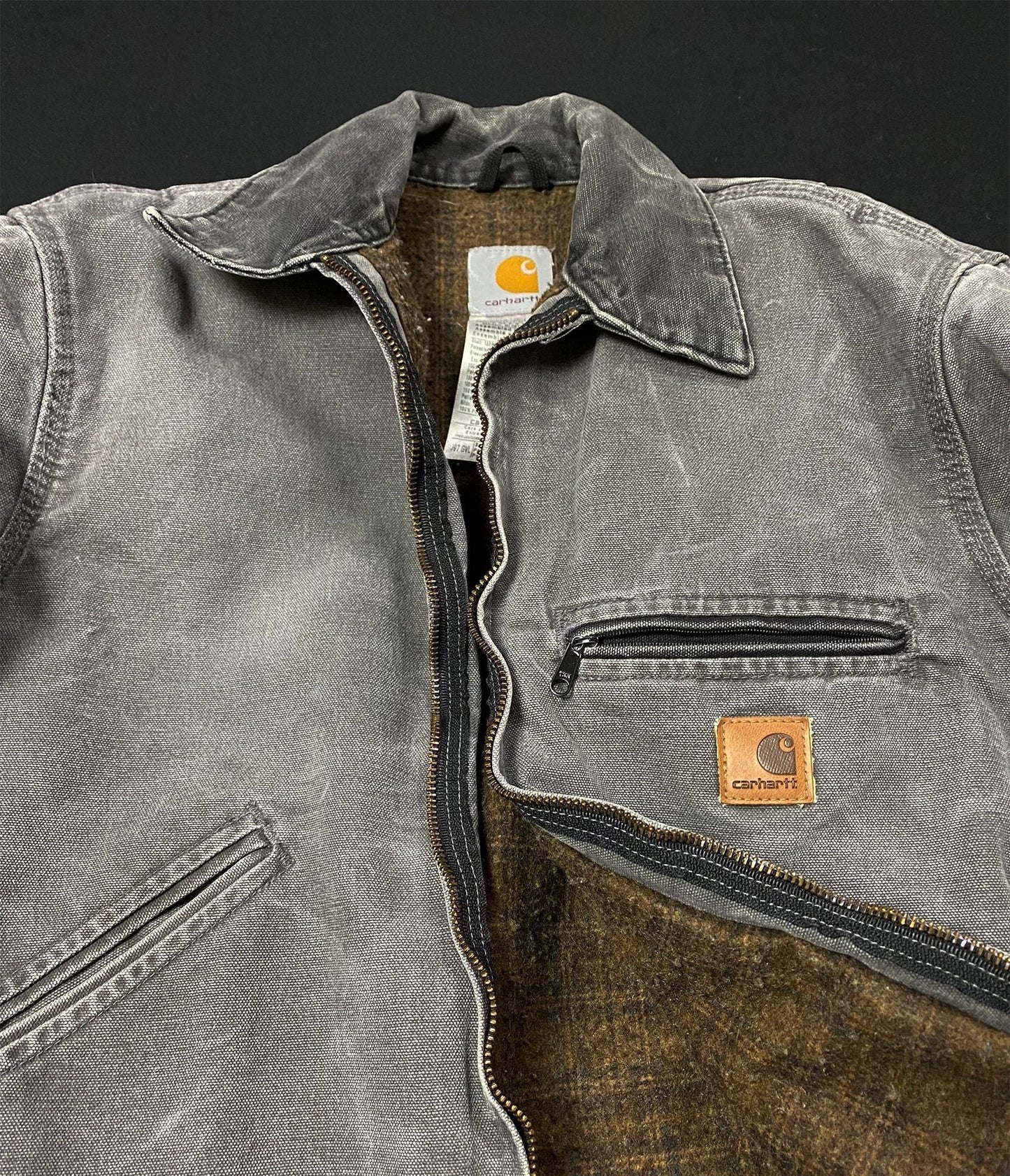 Carhartt Gravel Gray Faded Detroit Work Jacket Size Small
