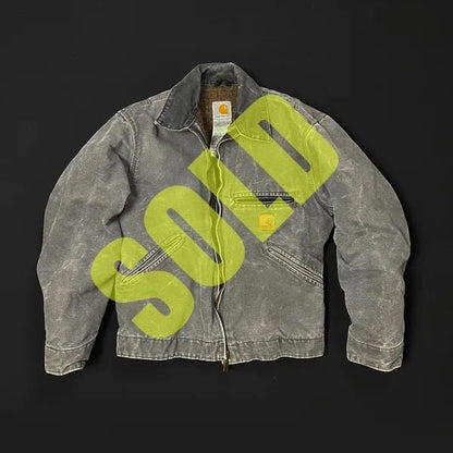 Carhartt Gravel Gray Faded Detroit Work Jacket Size Small