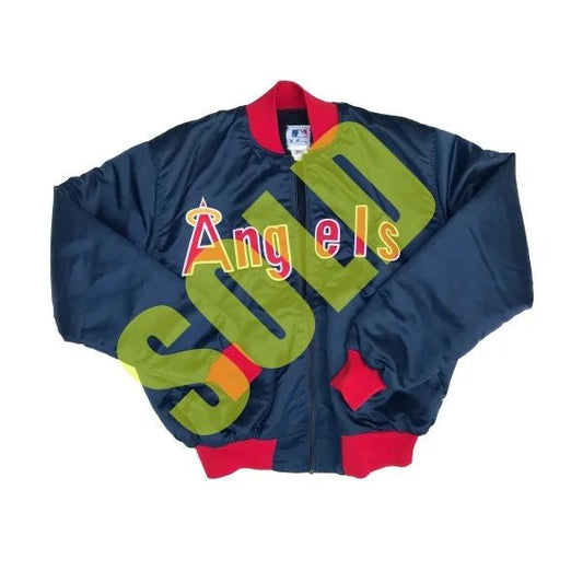Los Angeles California Angels 80s Fur Lined Coaches Jacket Size XL
