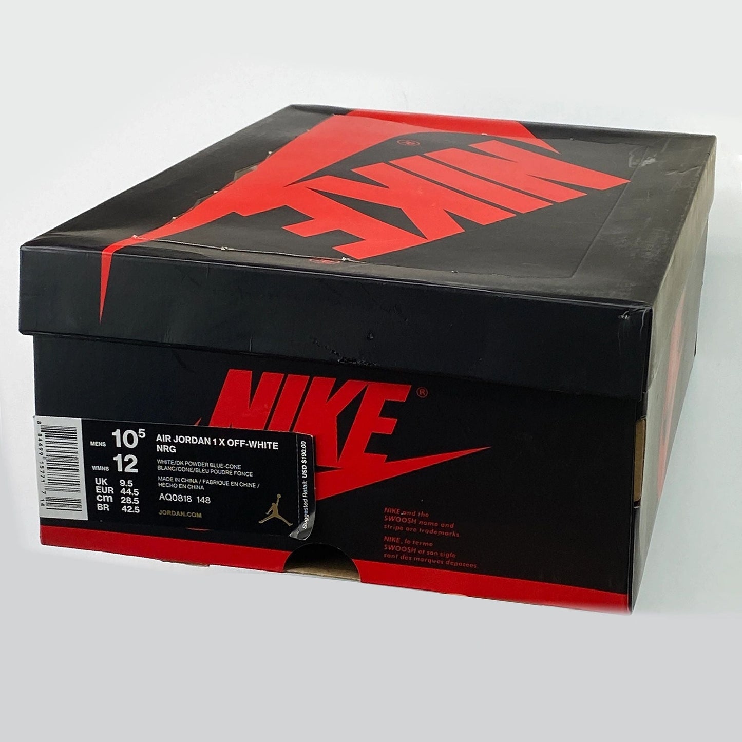 Nike Air Jordan 1 Off White UNC Size 10.5