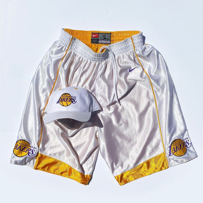 Los Angeles Lakers Nike Y2K Original Shorts + Hat Set
