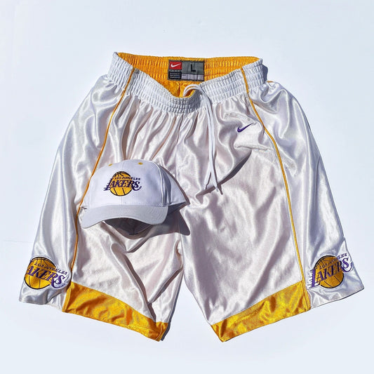 Los Angeles Lakers Nike Y2K Original Shorts + Hat Set