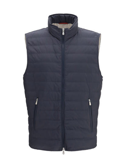 Brunello Cucinelli Padded Gilet — Navy