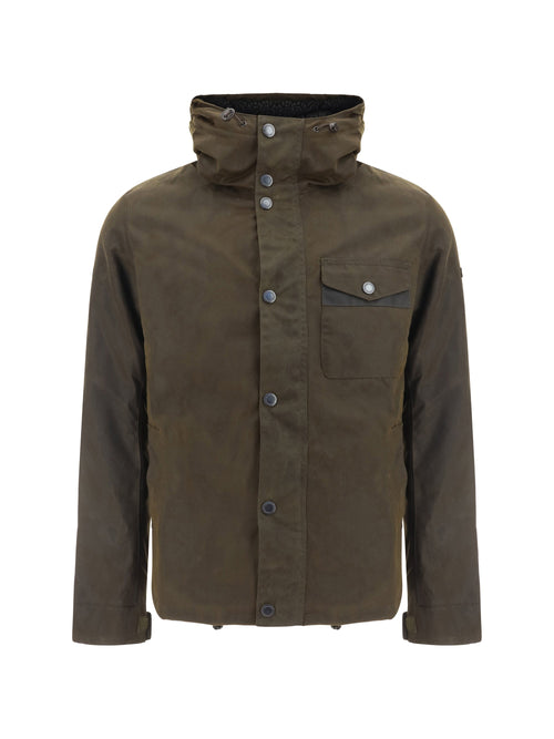 Barbour Hooded Cotton Jacket — Olive