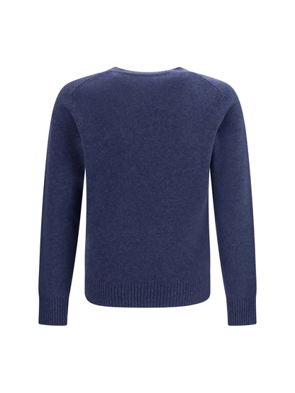 Brooksfield Cashmere Crewneck Sweater — Blue