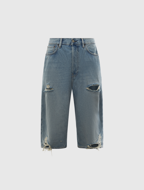 DISTRESSED DENIM SHORTS