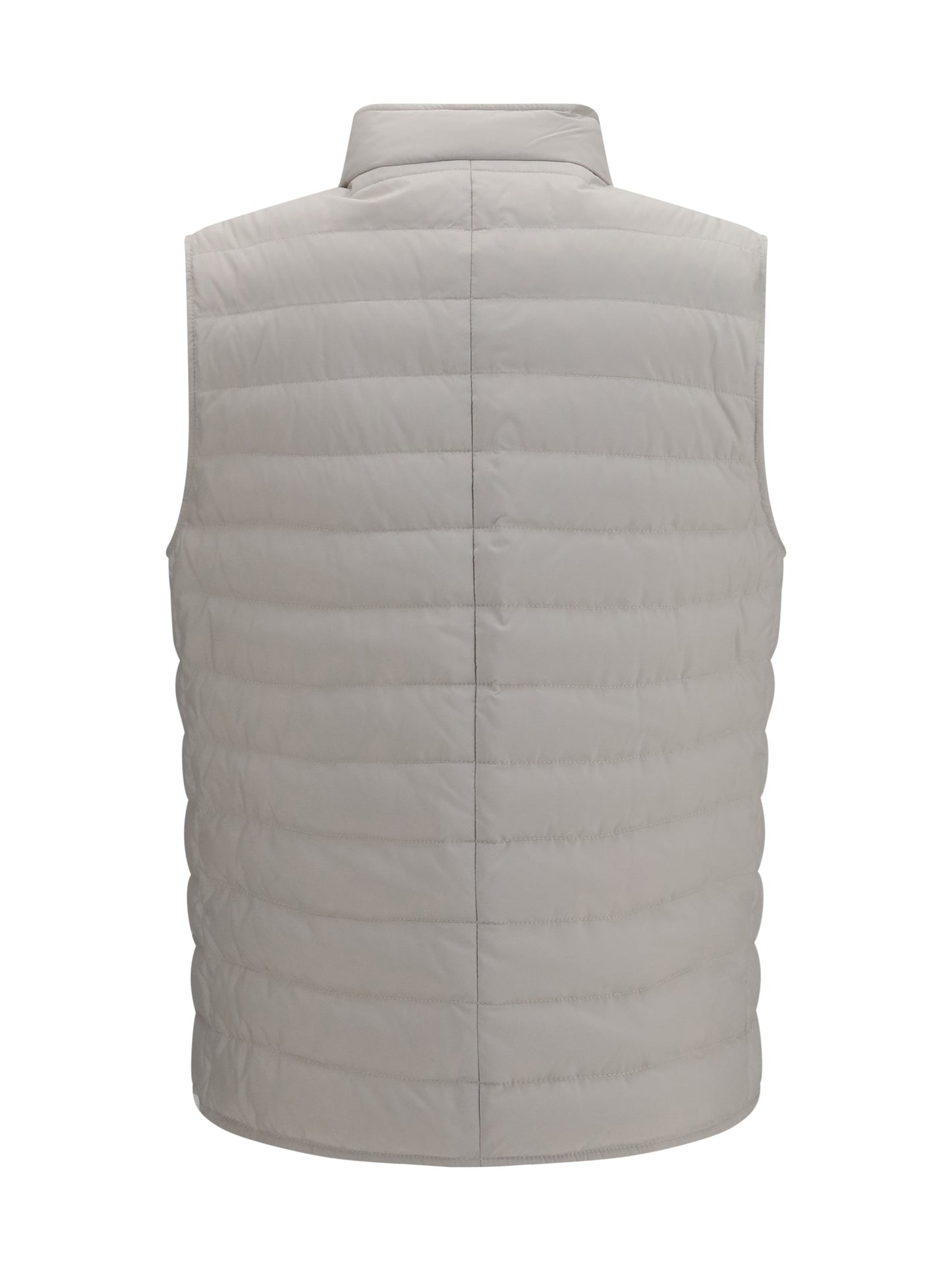 Brunello Cucinelli Padded Quilted Gilet — Gray
