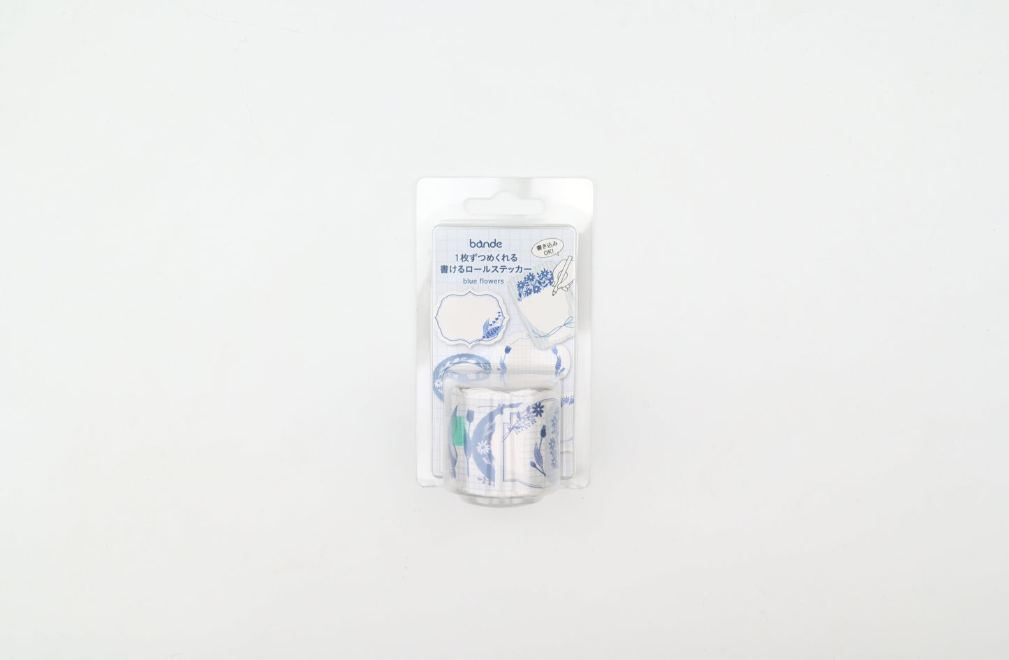 Bande - Writeable Roll Sticker - Blue Flowers