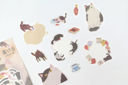 BGM Flake Sticker - Memo - Cat Diary - Black