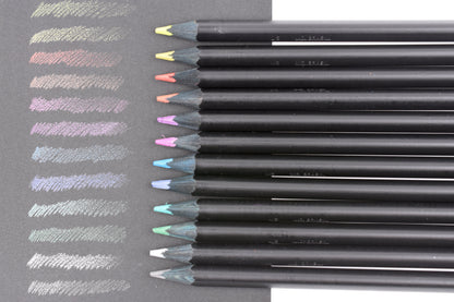 Faber-Castell - Black Edition Metallic Color Pencils - 12 Colors Set