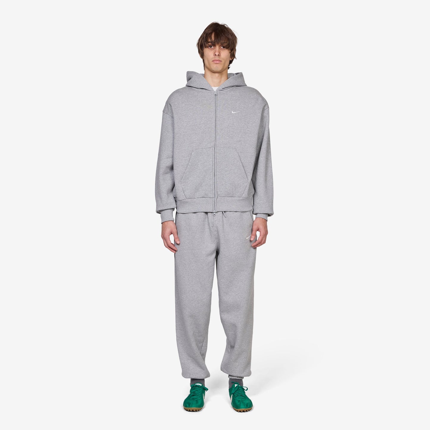Solo Swoosh Full-Zip Hoodie Dark Grey Heather | Sail