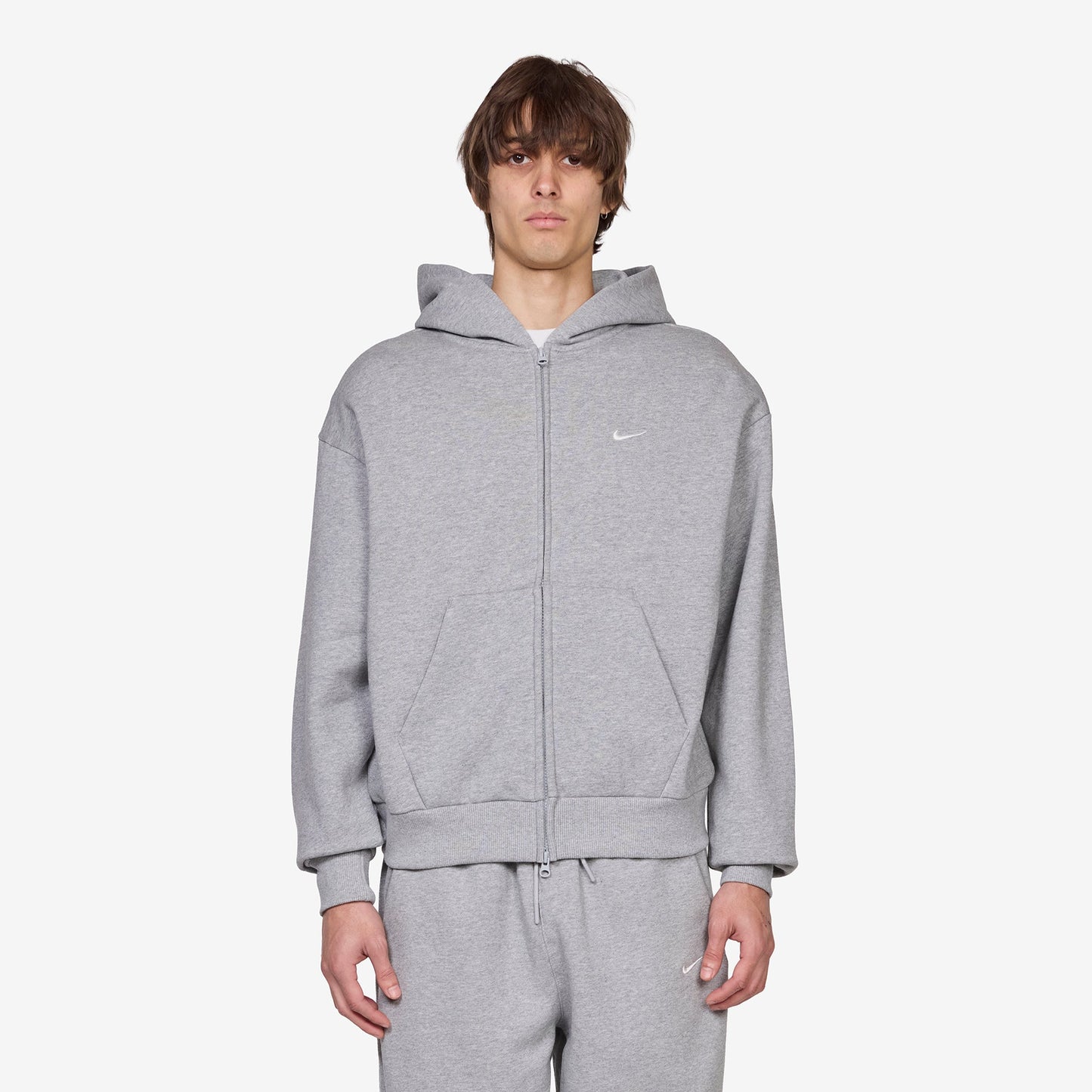 Solo Swoosh Full-Zip Hoodie Dark Grey Heather | Sail