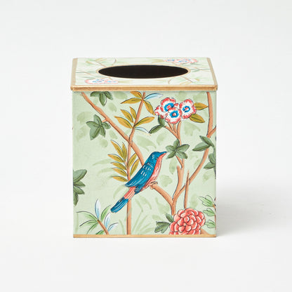 Green Chinoiserie Tole Tissue Box