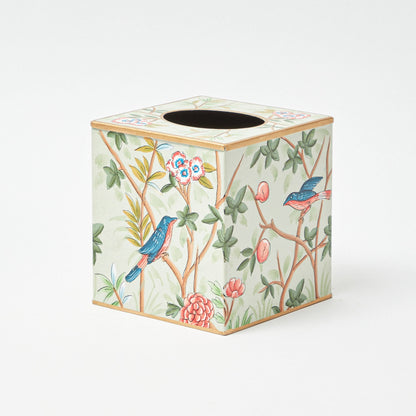 Green Chinoiserie Tole Tissue Box