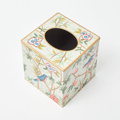 Green Chinoiserie Tole Tissue Box