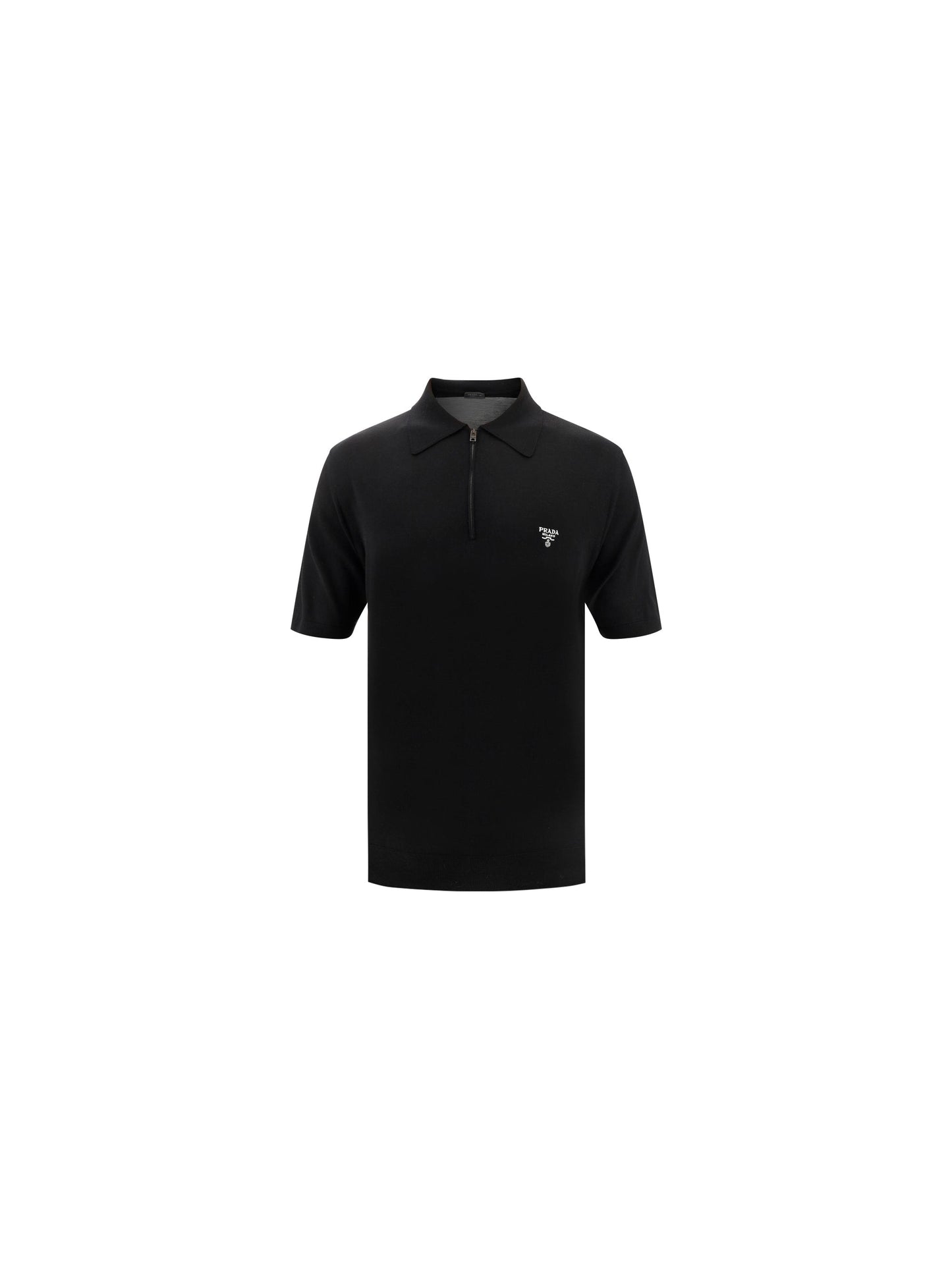 Prada Virgin Wool Polo Shirt — Black