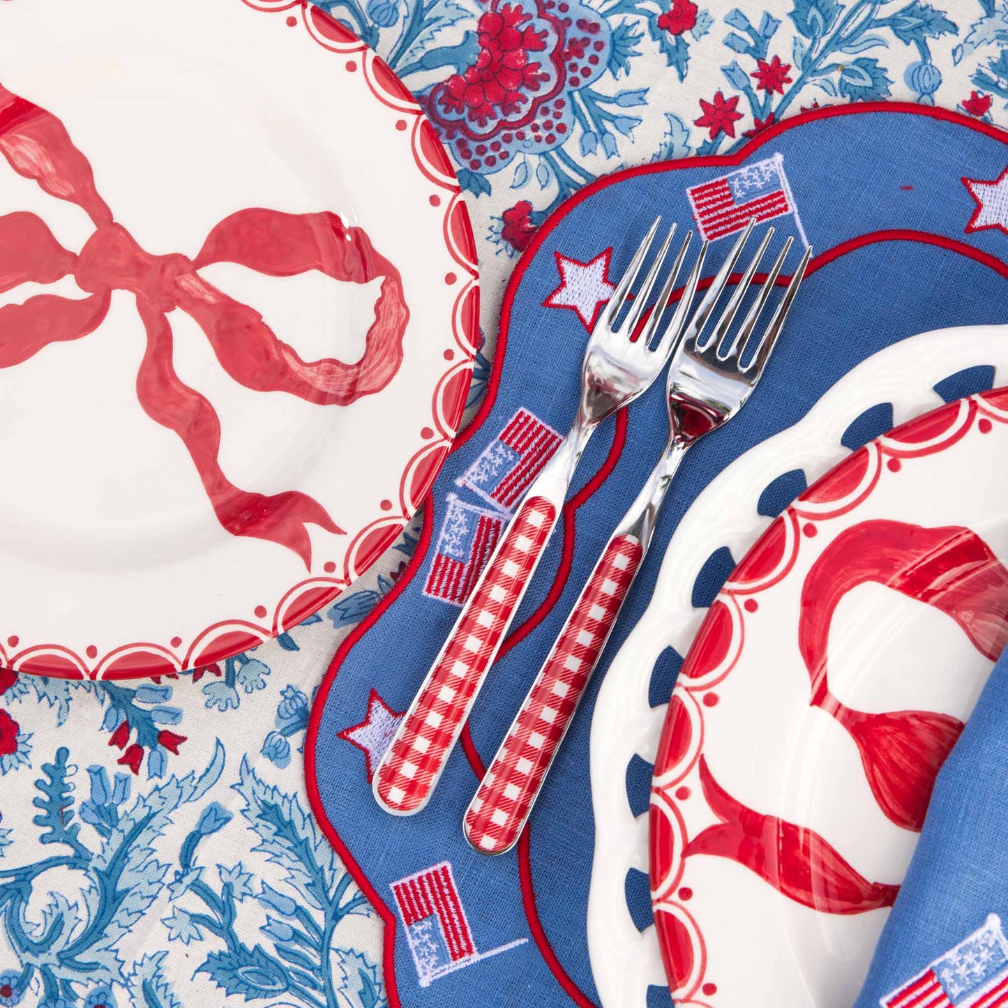 Red Gingham Cutlery (5 Piece)