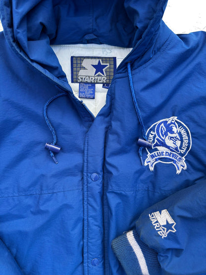 Duke Blue Devils Starter 90s Parka Jacket Size Large