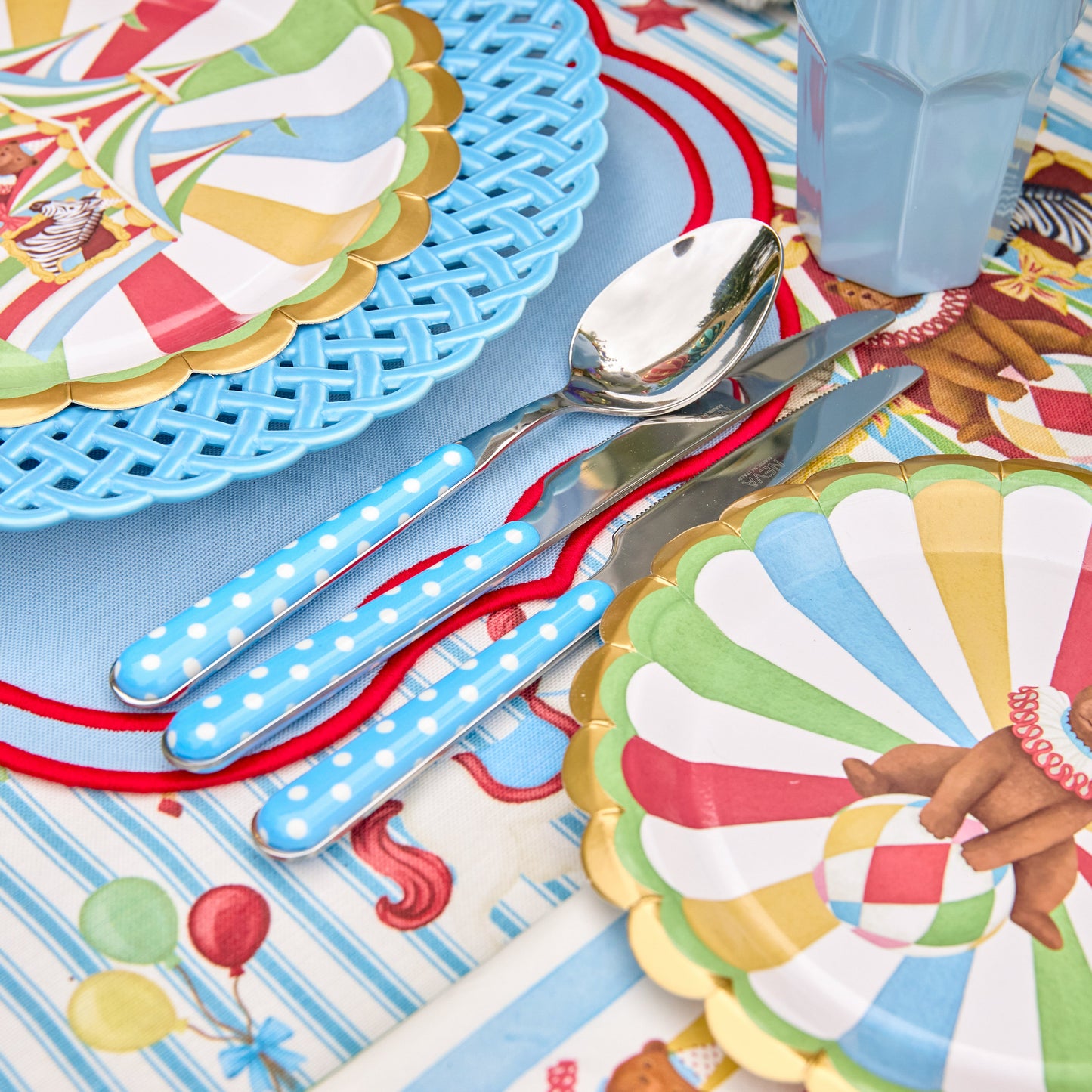 Blue Polka Dot Cutlery (5 piece)