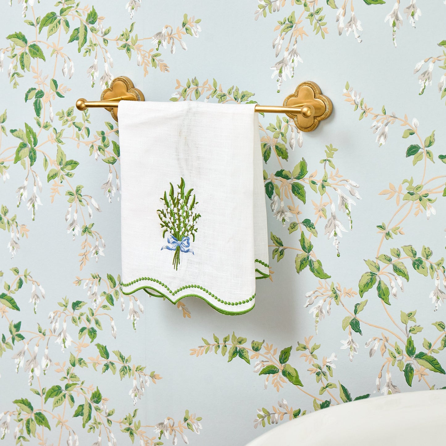 Quatrefoil Brass Hand Towel Rail