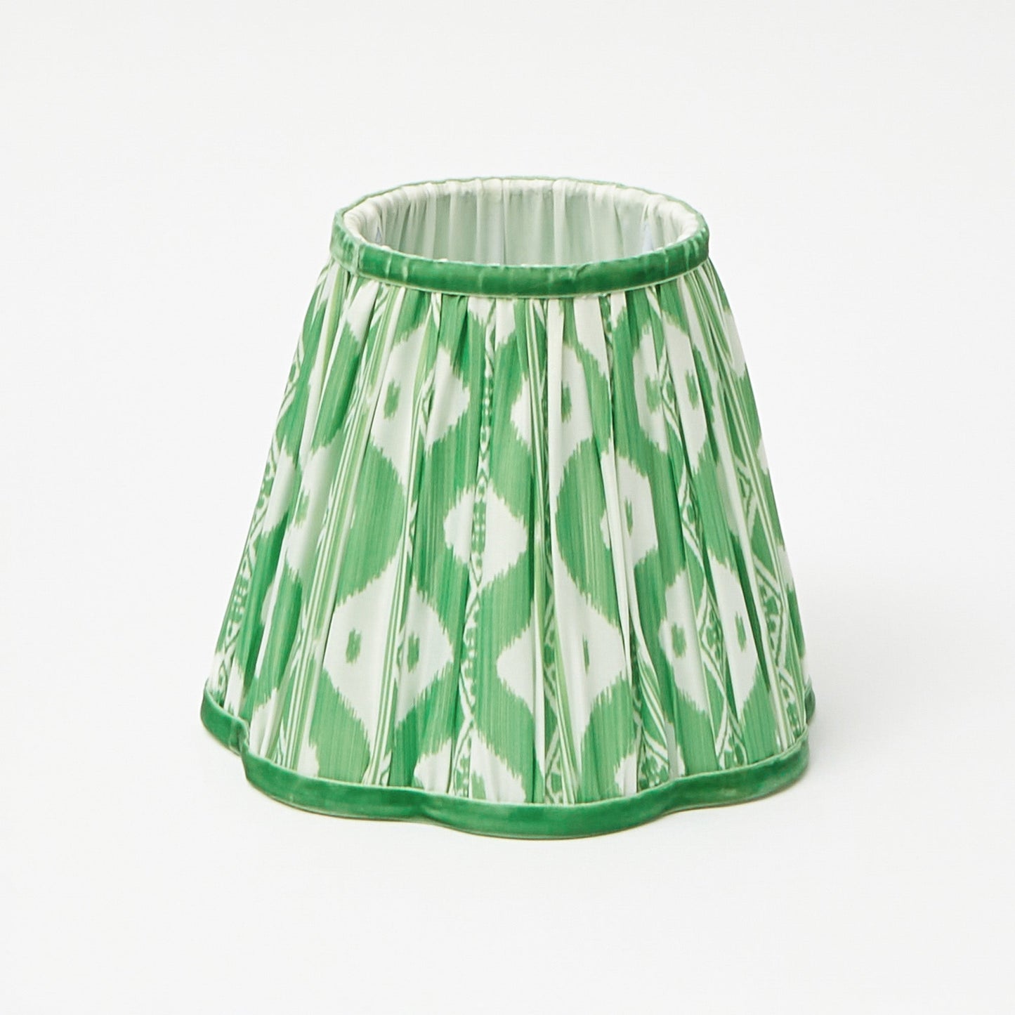 Tall Rechargeable Lamp with Green Ikat Shade (18cm)