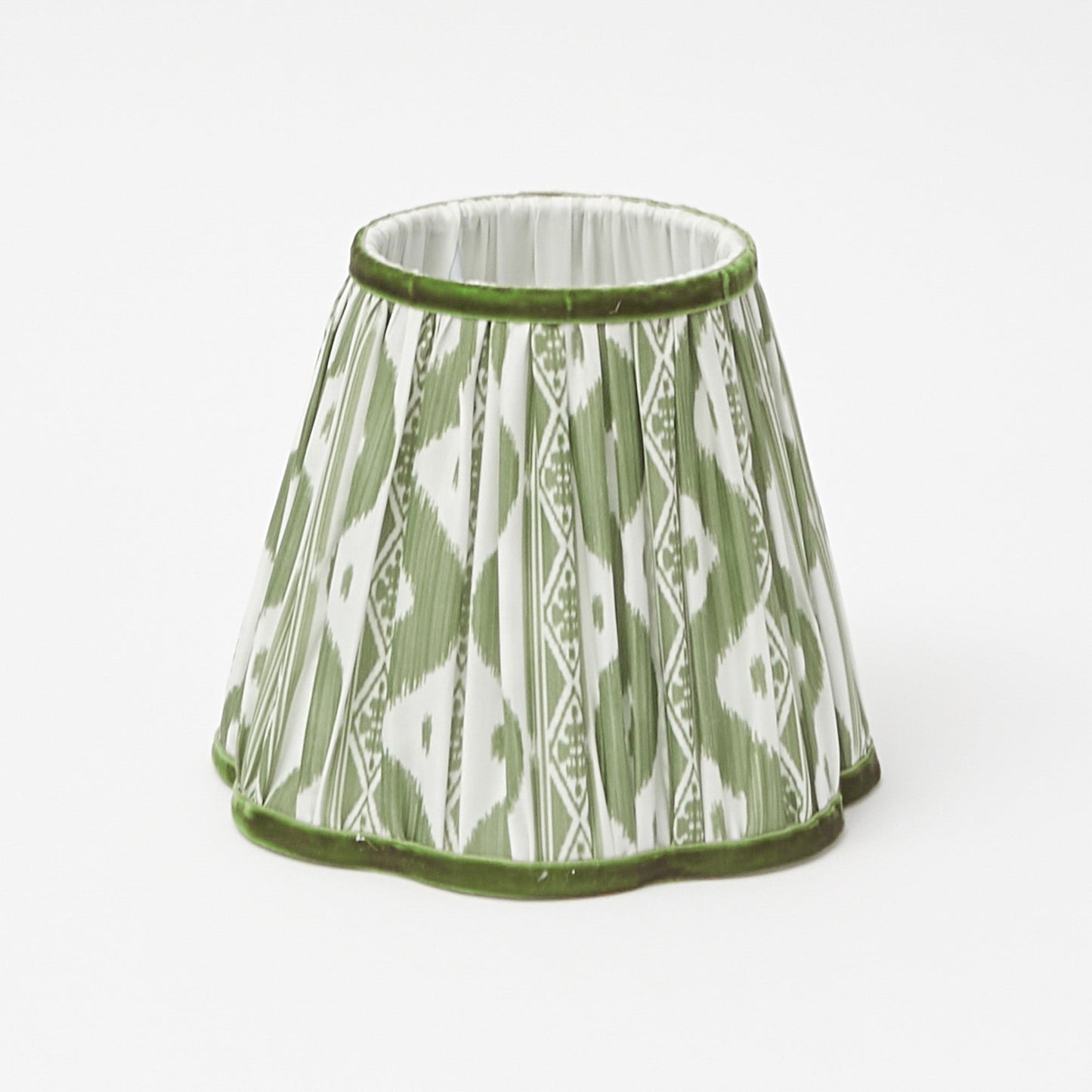 Square Rechargeable Lamp with Olive Ikat Shade (18cm)